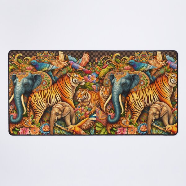 Item preview, ?✨ "Majestic Wildlife: Elephants, Tigers and Birds in a Paradise of Colors" ✨? designed and sold by Tienda Argentina.