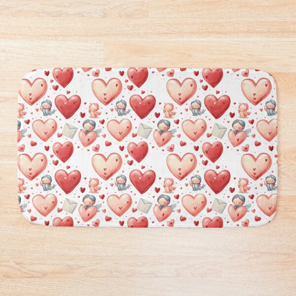 Item preview, Watercolor Hearts & Cherubs Pattern designed and sold by Seeding Serendipity.
