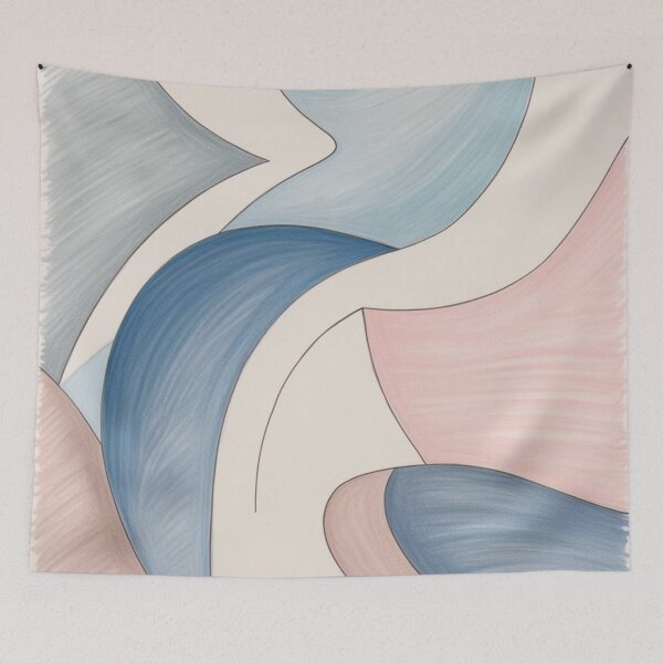 Item preview, Flowing Winter Hues — Minimalist Abstract Curves Art Print designed and sold by Harmonic_Layers.