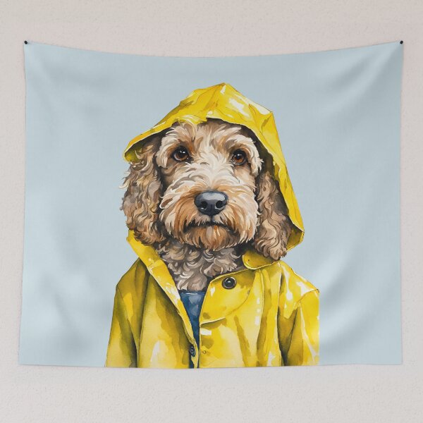 Item preview, Rainy Day Dood, Funny Doodle Dog Illustration  designed and sold by Happy Dog Doodles.