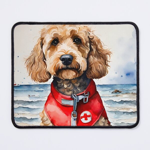 Item preview, Lifeguard Dood, Funny Doodle Dog Illustration designed and sold by Happy Dog Doodles.