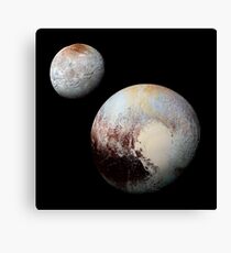 Charon and Pluto Enhanced Canvas Print
