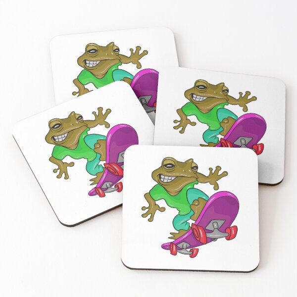 Item preview, Cool golden frog skater on a skateboard designed and sold by Joncasmiart.