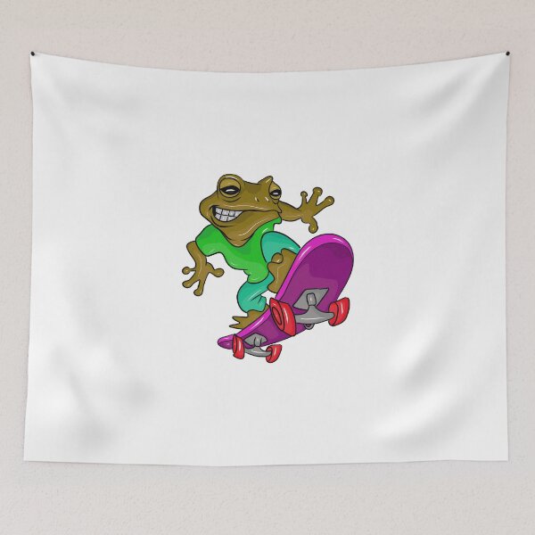 Item preview, Cool golden frog skater on a skateboard designed and sold by Joncasmiart.