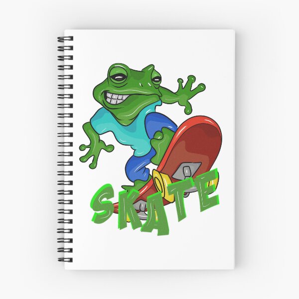 Item preview, Green frog with the word skater on a skateboard designed and sold by Joncasmiart.