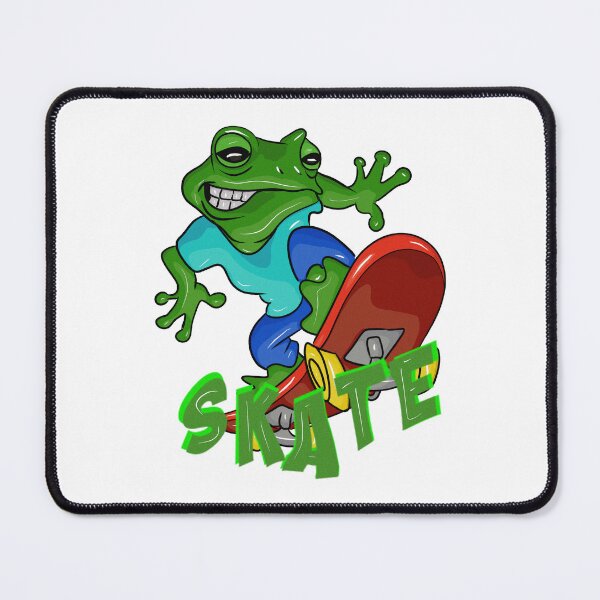 Item preview, Green frog with the word skater on a skateboard designed and sold by Joncasmiart.