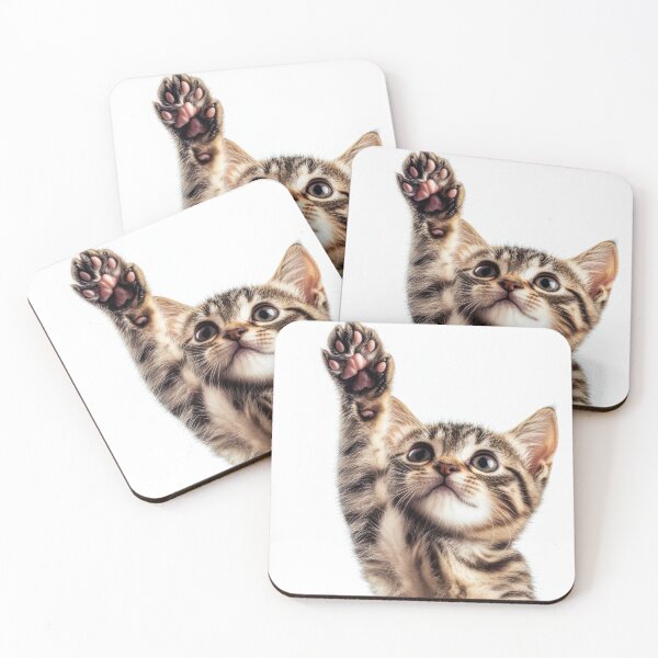 Item preview, Cute kitten waving its paw high designed and sold by anytka.