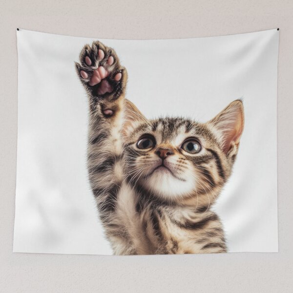 Item preview, Cute kitten waving its paw high designed and sold by anytka.