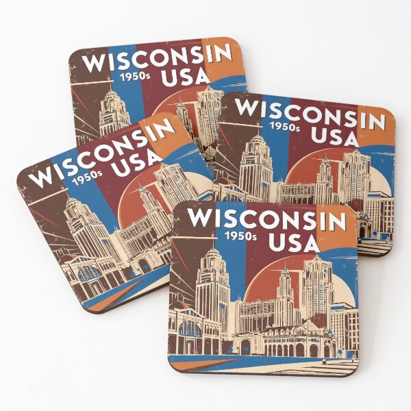 Item preview, Wisconsin 1950s USA Vintage Retro Tourism  designed and sold by TravelersGems.
