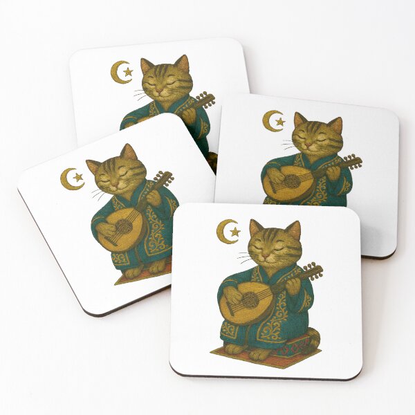 Item preview, Moroccan Cat with Oud – Embroidered Music Patch designed and sold by #Adulting Central.