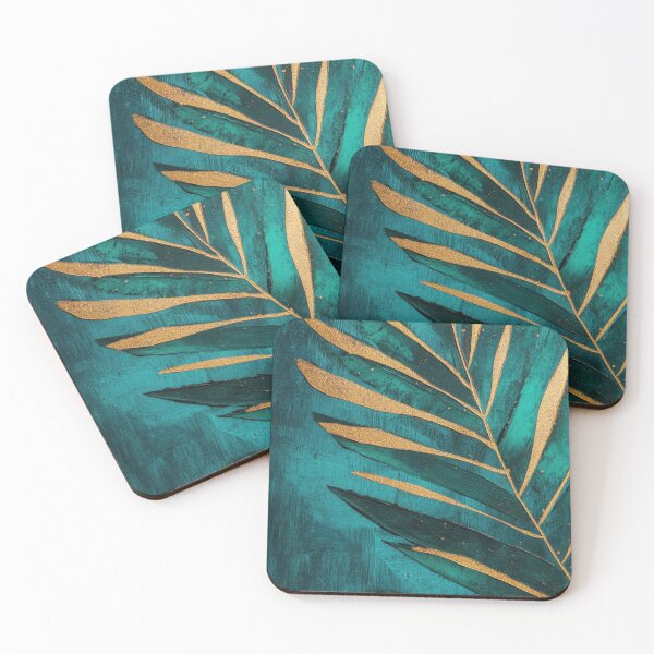 Item preview, Turquoise palm leaf art designed and sold by anytka.