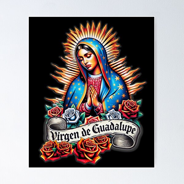 Item preview, Virgen de Guadalupe Virgin Mary Virgencita Floral designed and sold by HechoEnAztlan.