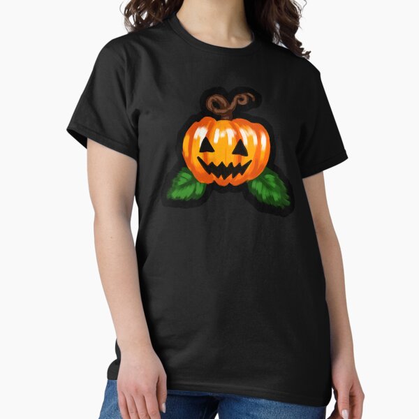 Vista previa del artículo con la obra «Calabaza naranja con hojas verdes y tallo marrón, con borde negro.», diseñado y vendido por katecheerycake.