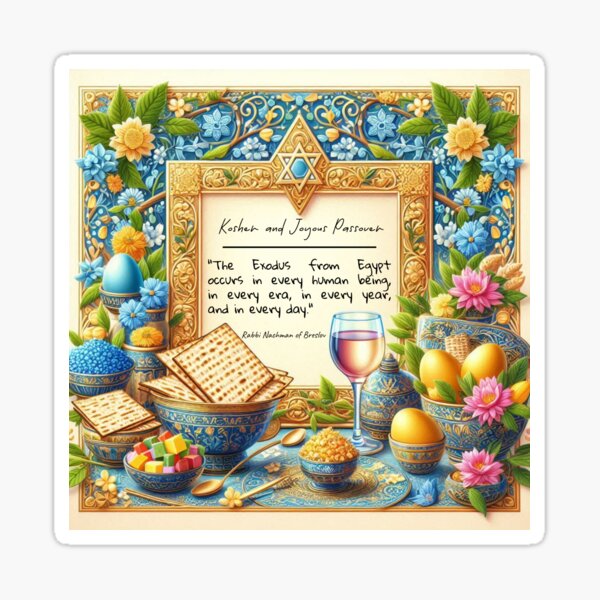 Item preview, Happy Passover with Jewish Rabbinical Quotes - Rabbi Nachman of Breslov designed and sold by YG - YiddisheGesheft.