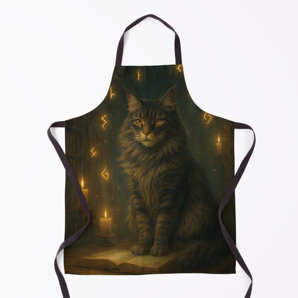 Item preview, Mystic Maine Coon in Enchanted Library designed and sold by LesChatsArt.