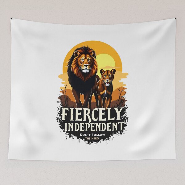 Item preview, Fiercely Independent Lion Lioness Strength Don't Follow Herd designed and sold by PEC-Studio.