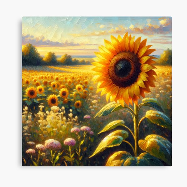 Item preview, Radiant Sunflower Majesty — Acrylic Oil Style Floral Canvas designed and sold by MTeesGA.