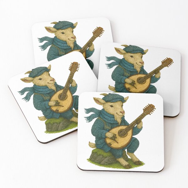 Item preview, Azorean Goat Musician – Viola da Terra Embroidered Patch designed and sold by #Adulting Central.