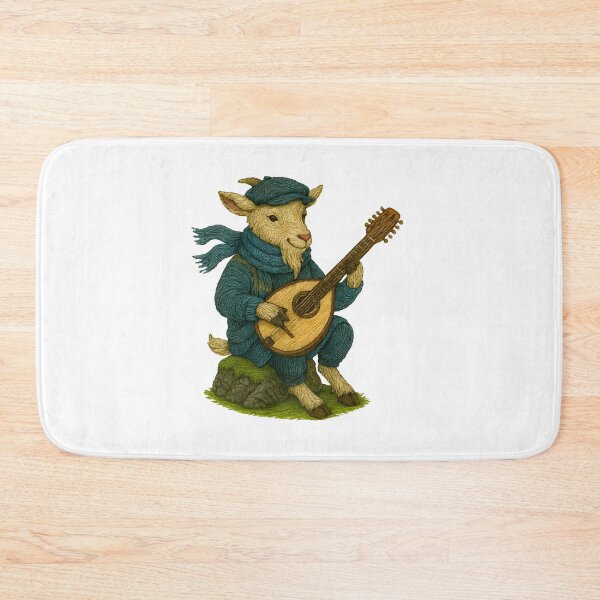 Item preview, Azorean Goat Musician – Viola da Terra Embroidered Patch designed and sold by #Adulting Central.