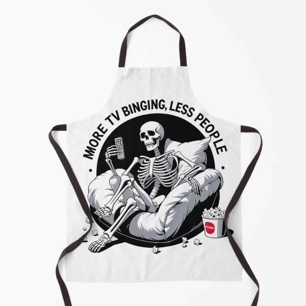 Item preview, More TV Binging Less People Skeleton T-Shirt, Funny Skeleton Tee designed and sold by fenrirwulf68.