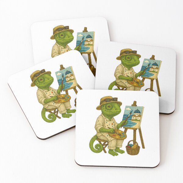 Item preview, Altean Chameleon Artist – Mediterranean Embroidery Sticker designed and sold by #Adulting Central.