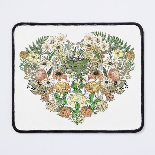 Item preview, Luna Moth Botanic Garden Heart  designed and sold by IrishVikingDesigns.