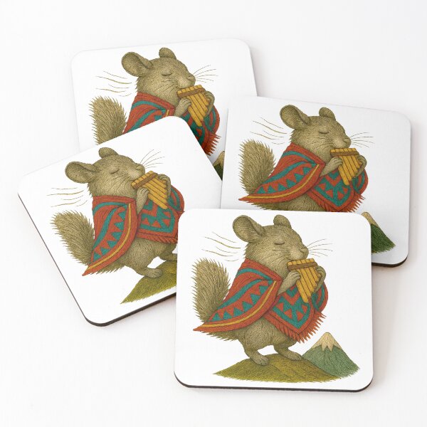 Item preview, Andean Chinchilla with Pan Flute – Embroidered South America Art designed and sold by #Adulting Central.