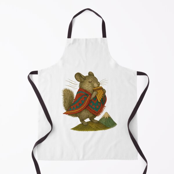 Item preview, Andean Chinchilla with Pan Flute – Embroidered South America Art designed and sold by #Adulting Central.