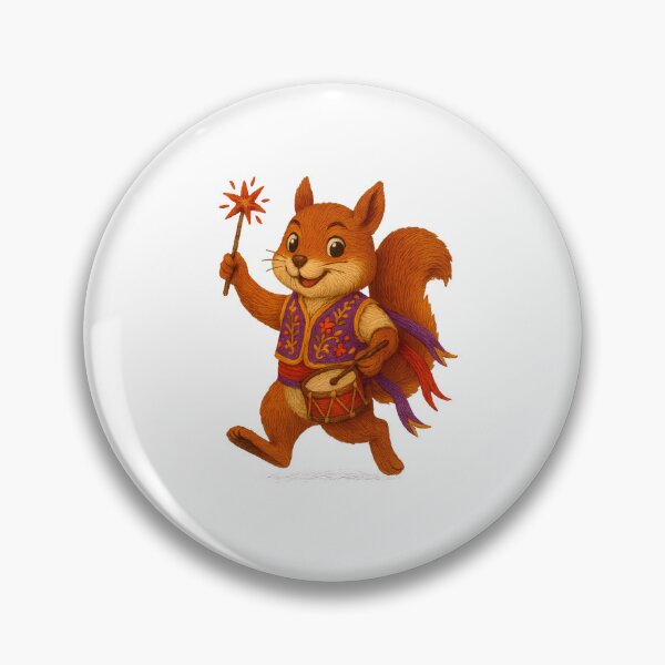 Item preview, Romanian Festival Squirrel – Embroidery Folk Celebration Art designed and sold by #Adulting Central.
