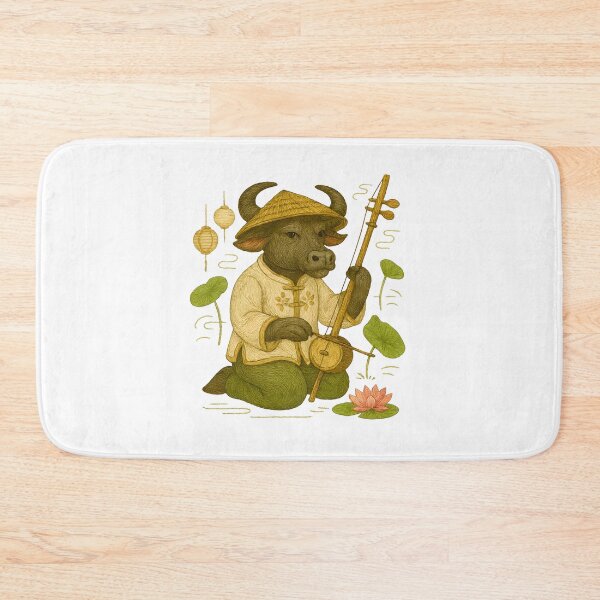Item preview, Vietnamese Water Buffalo Musician – Embroidered Cultural Art designed and sold by #Adulting Central.