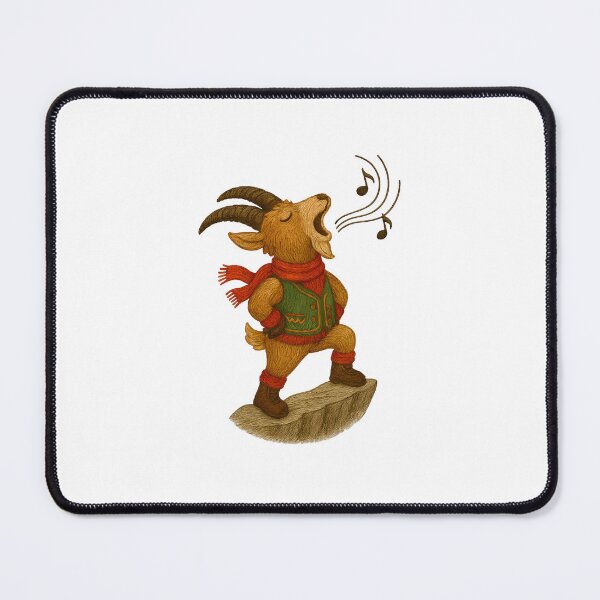 Item preview, Yodeling Goat – Embroidered Alpine Singer Animal Art designed and sold by #Adulting Central.