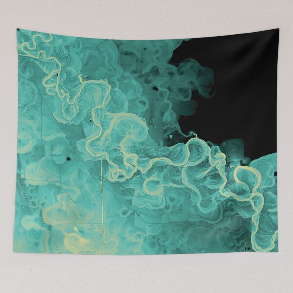 Item preview, Rio Grande River map in forest green designed and sold by DreamingBeetle.
