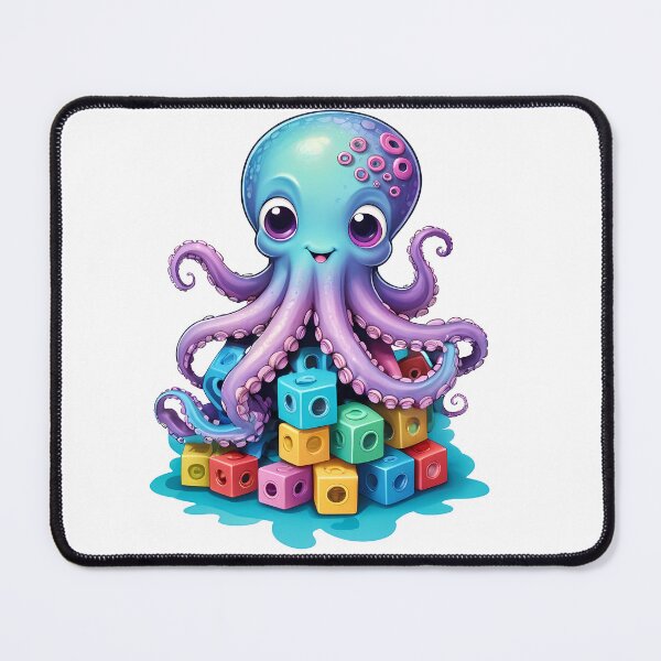 Item preview, Cute Octopus with Toy Blocks – Kawaii Ocean Friend designed and sold by KateVil.