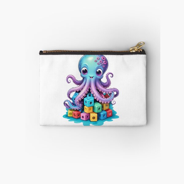Item preview, Cute Octopus with Toy Blocks – Kawaii Ocean Friend designed and sold by KateVil.