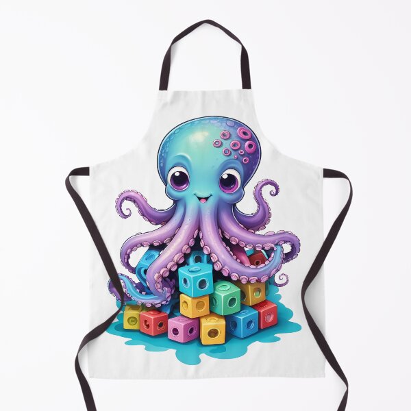 Item preview, Cute Octopus with Toy Blocks – Kawaii Ocean Friend designed and sold by KateVil.
