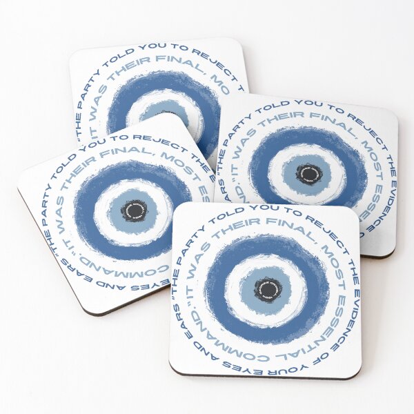 Item preview, George Orwell, 1984 Quote blue evil eye political activist  designed and sold by KWZCreates.
