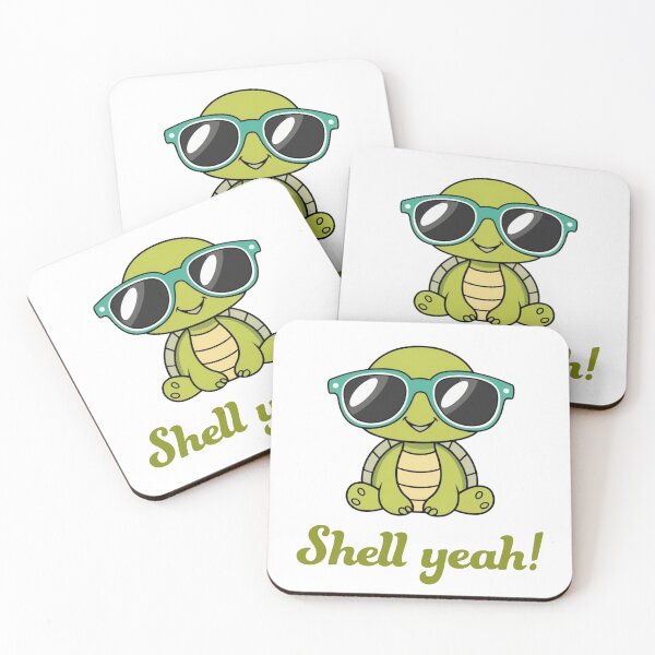 Item preview, Shell Yeah! | Funny Turtle Wearing Sunglasses | Fun Animal Quote designed and sold by EnchantedWishes.