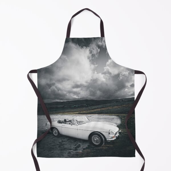 Item preview, White Classic MG Car on Grey Sky designed and sold by QuarterMoon.
