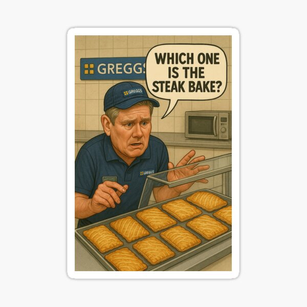 Item preview, Kier Starmer working in Greggs designed and sold by BrowsingBrains.