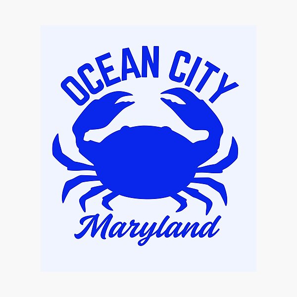 Item preview, Vintage-Style Ocean City Maryland Blue Crab - Dark Blue designed and sold by TimelessLocales.