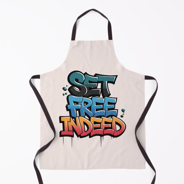Item preview, Set Free Indeed – Bold Graffiti Christian Quote | John 8:36 Urban Faith Art designed and sold by KnitLuv.