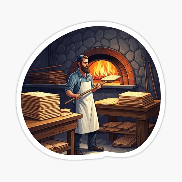 Item preview, Traditional Matzah Bakery - Happy Passover Greetings designed and sold by YG - YiddisheGesheft.