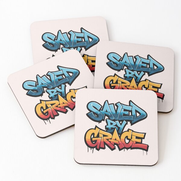 Item preview, Saved by Grace – Bold Graffiti Jesus Quote | Christian Streetwear Faith Art designed and sold by  KnitLuv.