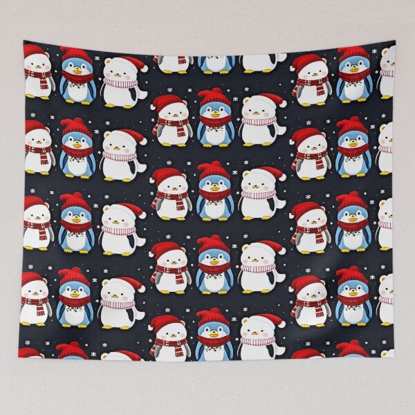 Item preview, Cute Winter Animal Pattern - Funny Holiday  designed and sold by Earth Nature Creations.