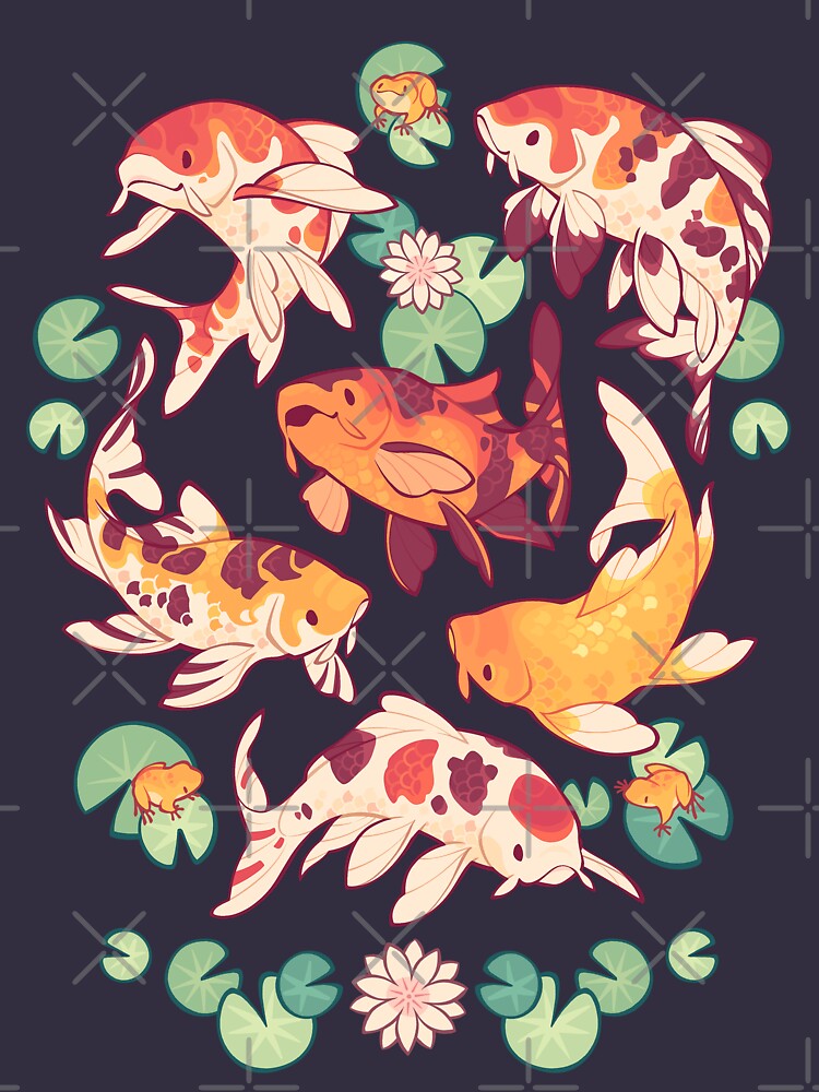 Thumbnail 3 of 3, Racerback Tank Top, Koi pond designed and sold by Colordrilos.