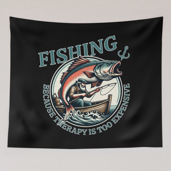 Item preview, Fishing: Because Therapy Is Too Expensive designed and sold by Valerie Duran - For The Love of a Horse.