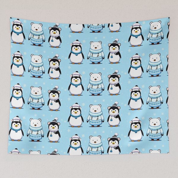 Item preview, Cute Winter Animal Pattern - Funny Holiday  designed and sold by Earth Nature Creations.