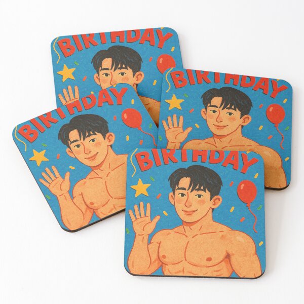 Item preview, Wonho Cartoon Birthday Illustration with Balloons designed and sold by Aryabek.