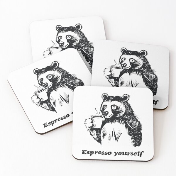 Item preview, Espresso Yourself | Funny Bear Coffee Quote designed and sold by EnchantedWishes.