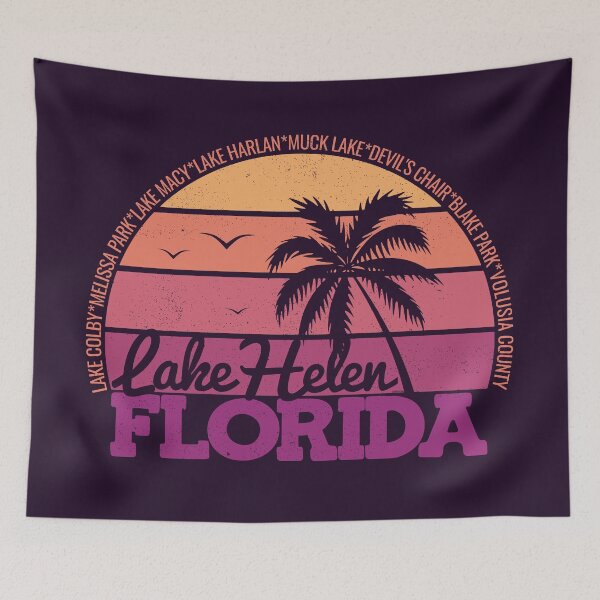 Item preview, Lake Helen Florida Retro Sunset Local Pride Logo designed and sold by CRHPOD20.